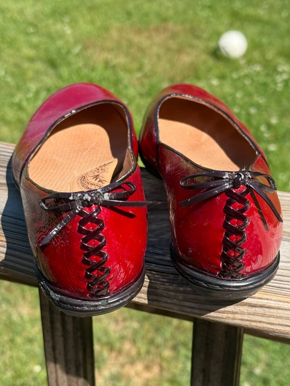 Söfft Red Patent Leather Heels Cottagecore Coquette Vintage Chic sz 8.5 3493